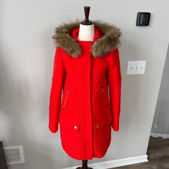 NWOT! Rare! Chateau parka in Italian stadium-cloth wool with Removable Fur Trim - Picture 9 of 11